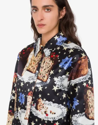 Abrigo estampado de mezcla de algodón