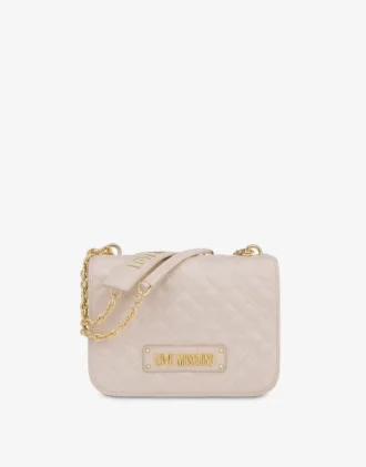 Bolso bandolera acolchado con logotipo