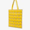 Bolso shopper en ante con Smiley® estampado por toda la superficie