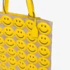 Bolso shopper en ante con Smiley® estampado por toda la superficie