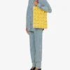 Bolso shopper en ante con Smiley® estampado por toda la superficie