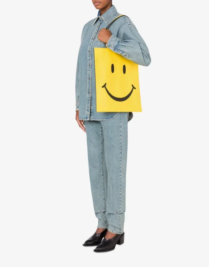 Bolso shopper en napa Smiley® Bolso shopper en napa Smiley®