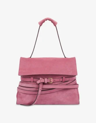 Bolso Tie Me de Moschino en ante Mediano