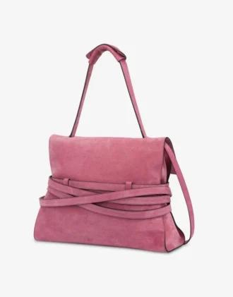 Bolso Tie Me de Moschino en ante Mediano