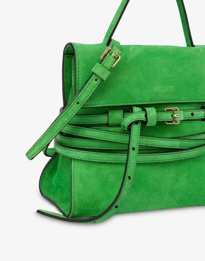 Bolso Tie Me de Moschino en ante Pequeño Bolso Tie Me de Moschino en ante Pequeño
