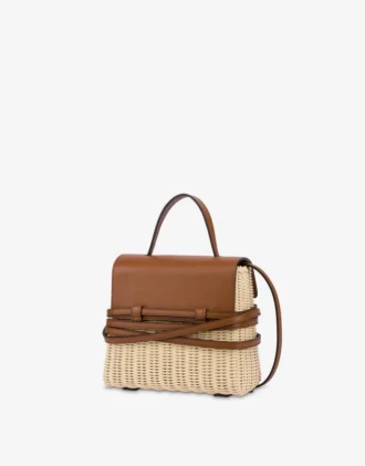 Bolso Tie Me de Moschino en ratán Pequeño