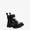 Botas moteras de piel de becerro cepillada