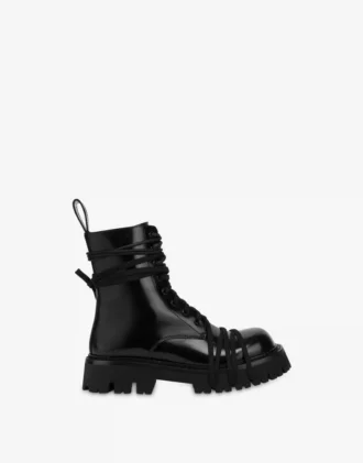 Botas moteras de piel de becerro cepillada