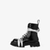 Botas moteras de piel de becerro cepillada