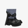 Botines de denim y piel de becerro