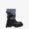 Botines de denim y piel de becerro