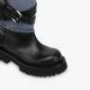 Botines de denim y piel de becerro