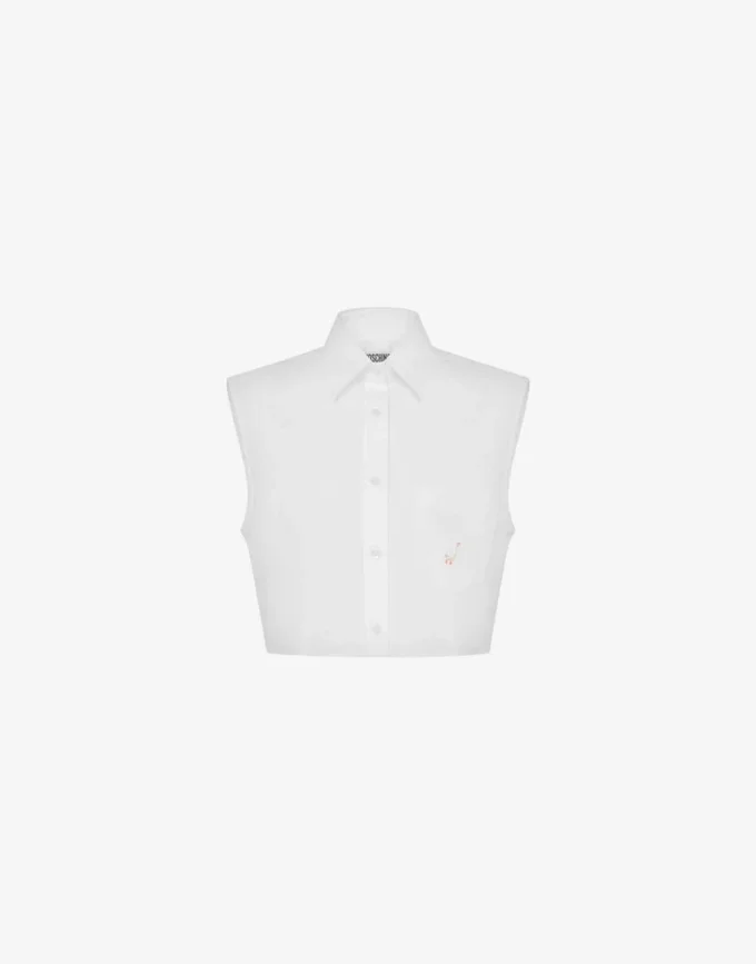 Camisa corta de popelín de algodón Goose Camisa corta de popelín de algodón Goose