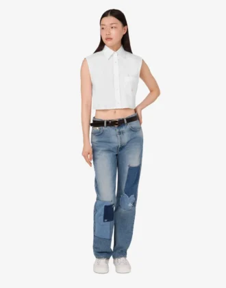 Camisa corta de popelín de algodón Goose