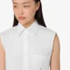 Camisa corta de popelín de algodón Goose Camisa corta de popelín de algodón Goose