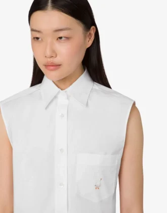 Camisa corta de popelín de algodón Goose