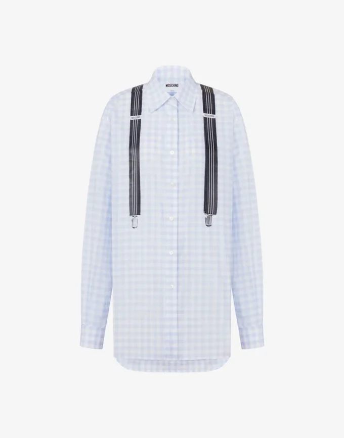 Camisa de algodón estampada a cuadros vichy Camisa de algodón estampada a cuadros vichy