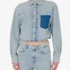 Camisa de denim de algodón ligero