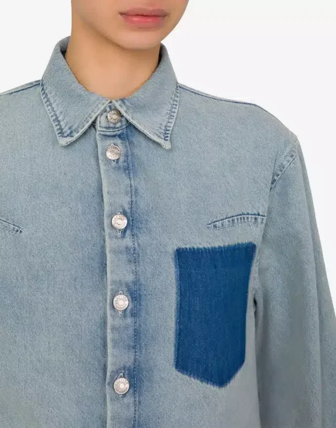 Camisa de denim de algodón ligero