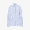 Camisa de popelín a rayas Bordado de ganso Camisa de popelín a rayas Bordado de ganso