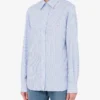 Camisa de popelín a rayas Bordado de ganso Camisa de popelín a rayas Bordado de ganso