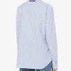 Camisa de popelín a rayas Bordado de ganso Camisa de popelín a rayas Bordado de ganso