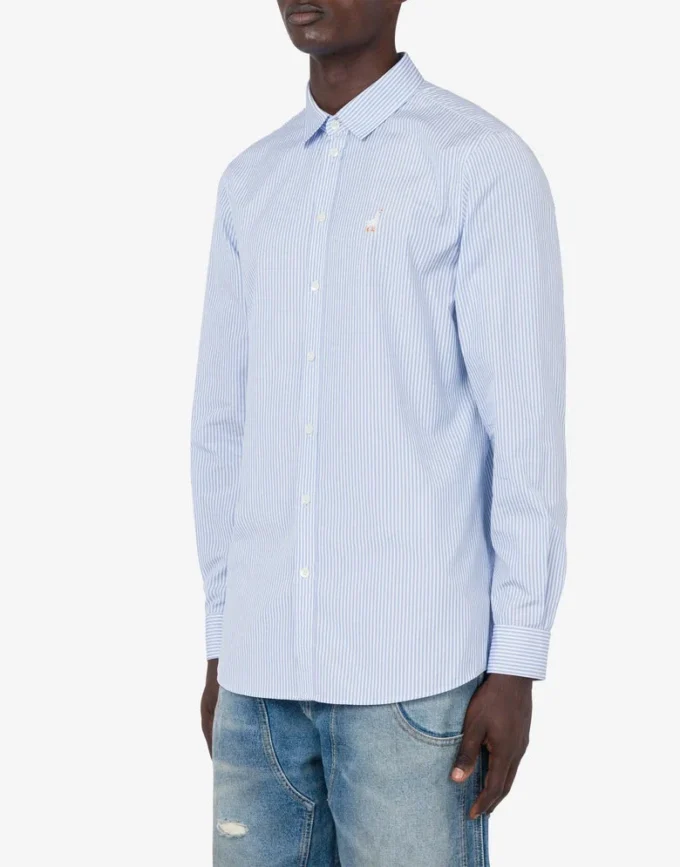 Camisa de popelín Bordado de ganso
