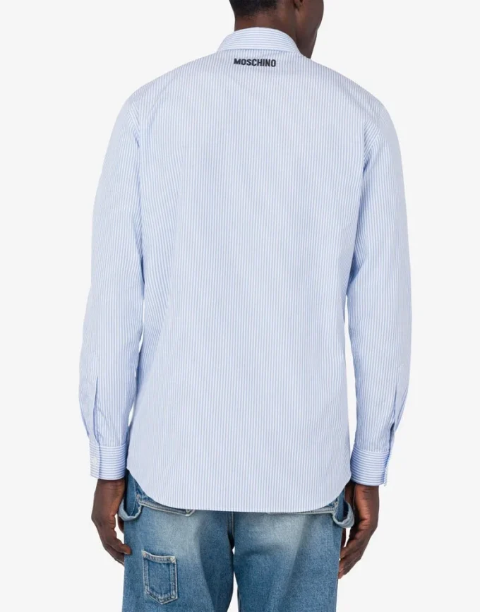 Camisa de popelín Bordado de ganso