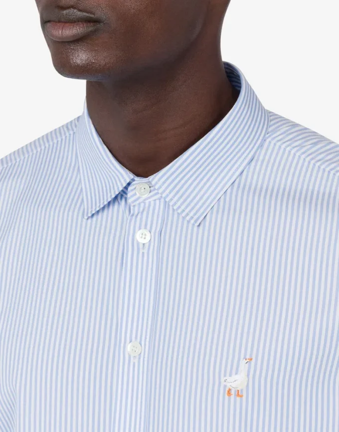 Camisa de popelín Bordado de ganso