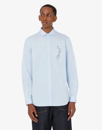 Camisa de popelín de algodón estampada