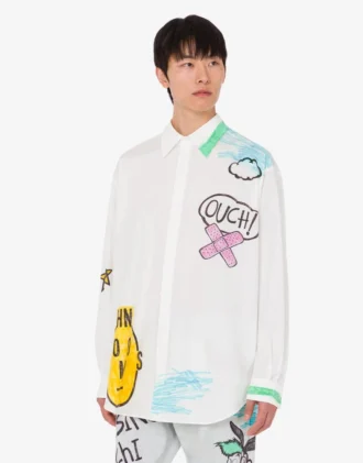Camisa de popelín de algodón estampada