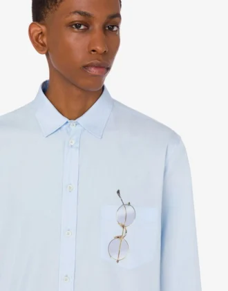 Camisa de popelín de algodón estampada