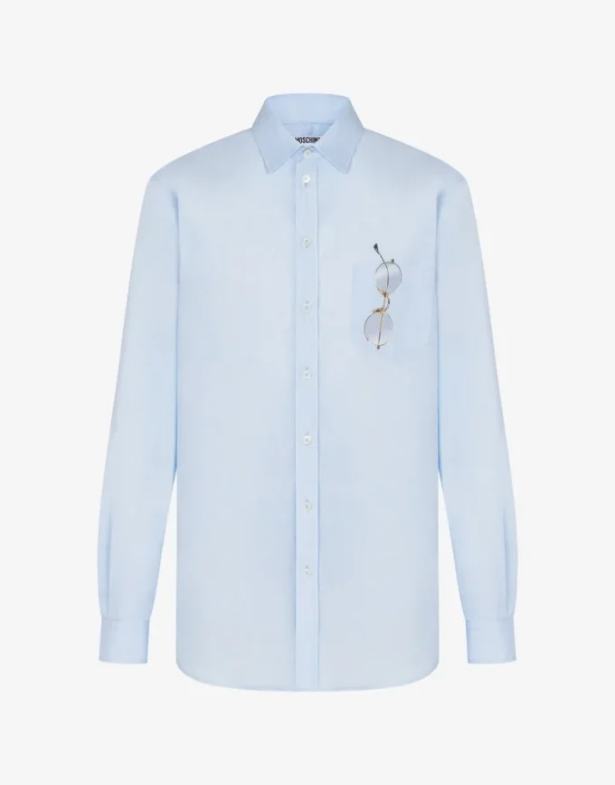 Camisa de popelín de algodón estampada Camisa de popelín de algodón estampada