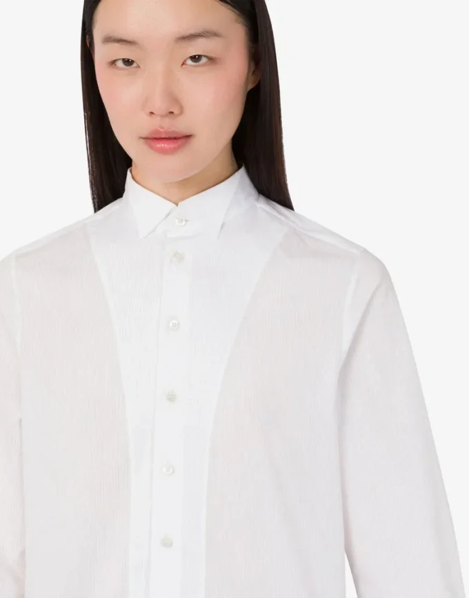 Camisa de popelín de algodón jacquard