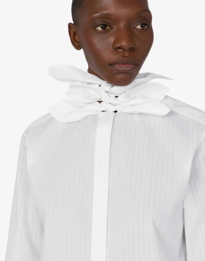 Camisa de popelín de algodón jacquard