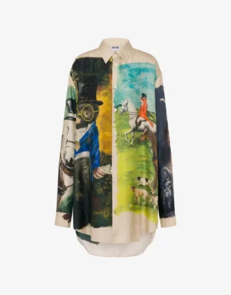 Camisa de sarga de seda estampada