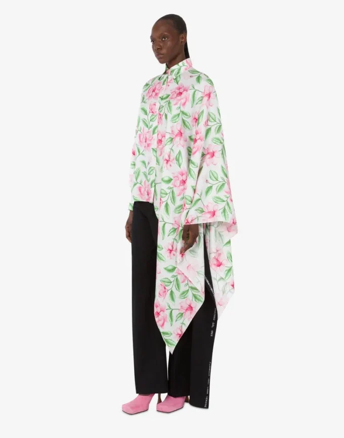 Camisa de sarga de seda estampada