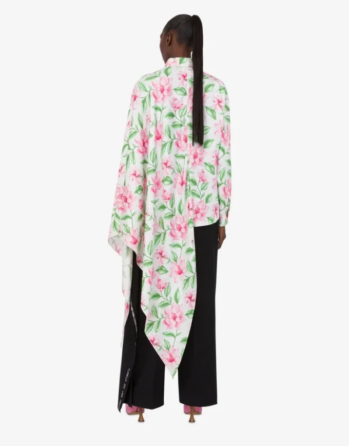 Camisa de sarga de seda estampada