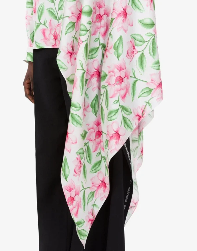 Camisa de sarga de seda estampada