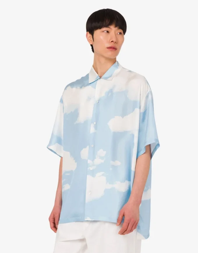 Camisa de sarga de seda Nubes de archivo