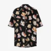Camisa de satén de seda estampada