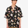 Camisa de satén de seda estampada