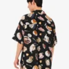 Camisa de satén de seda estampada