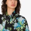 Camisa de satén de seda estampada Camisa de satén de seda estampada