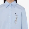 Camisa estampada de popelín de algodón elástico Camisa estampada de popelín de algodón elástico