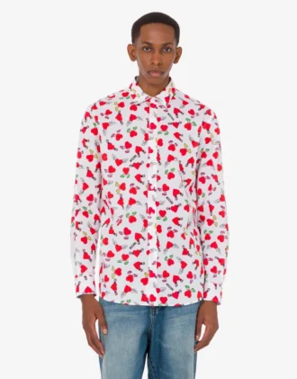 Camisa ligera de popelín de algodón con estampado
