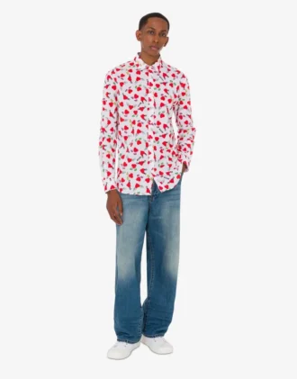 Camisa ligera de popelín de algodón con estampado