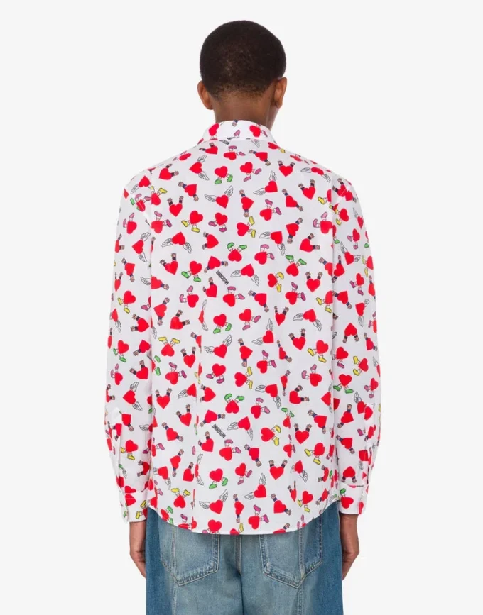 Camisa ligera de popelín de algodón con estampado