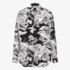 Camisa ligera de popelín de algodón con estampado de gansos