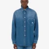 Camisa vaquera de algodón azul Camisa vaquera de algodón azul